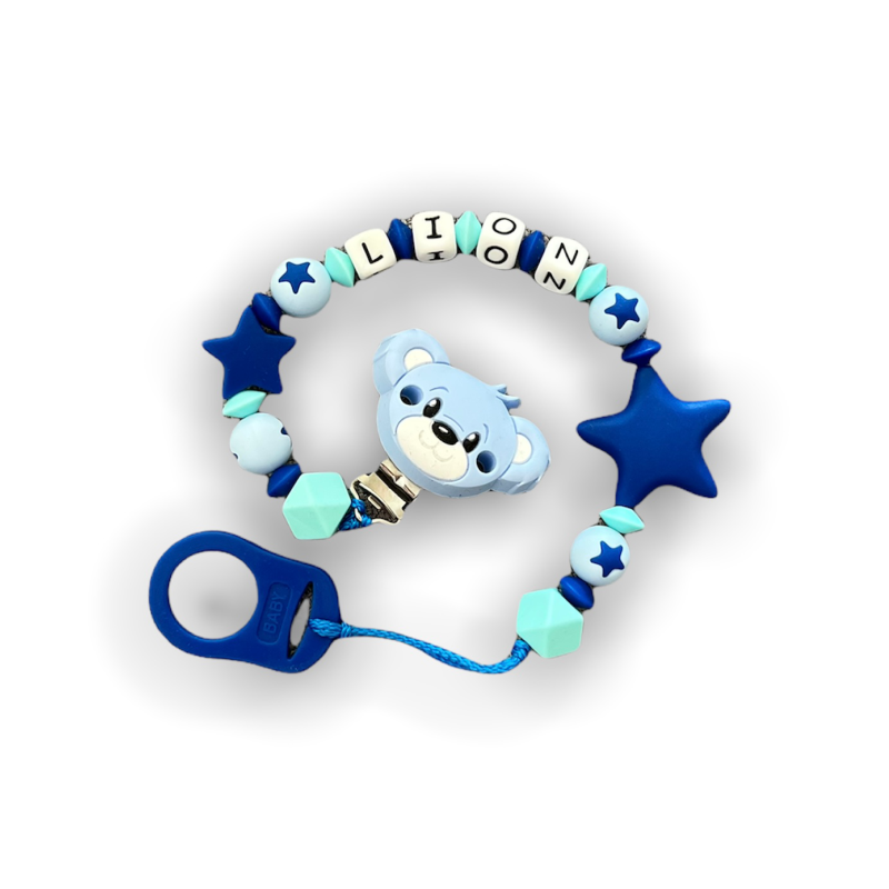 Nuggikette blau/Sterne mit Namen