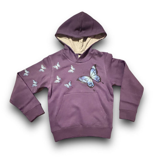 Kinder Kontrast Kapuzen Sweater mit Schmetterling Druck