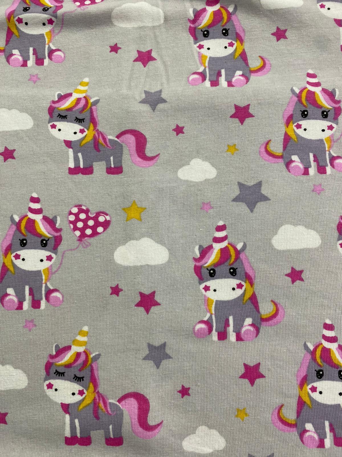 Babysicherheitsdecke Einhorn grau
