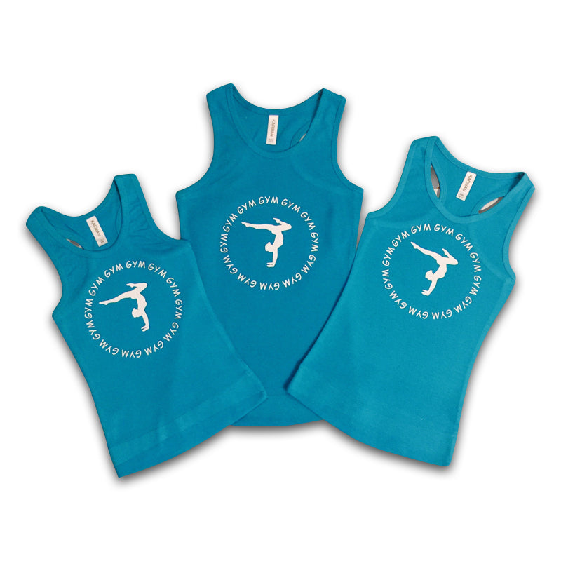 Tanktop mit Gymnastikdruck weiss