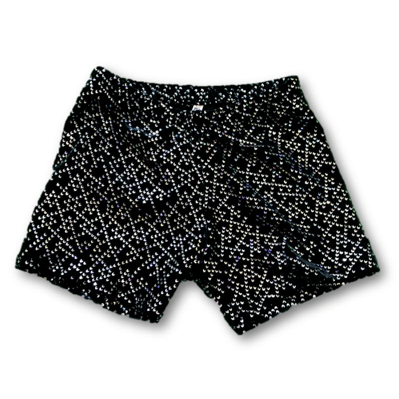 Flexdress Hosen Hotpants schwarz silber