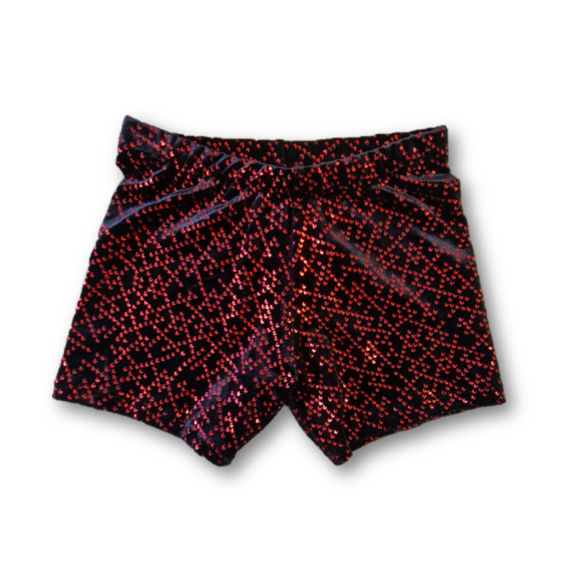 Flexdress Hosen Hotpants schwarz rot