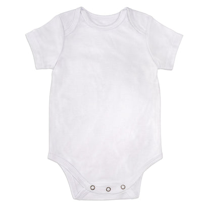 Kurzarm-Babystrampler, weiß zum bedrucken 3-6 Monate