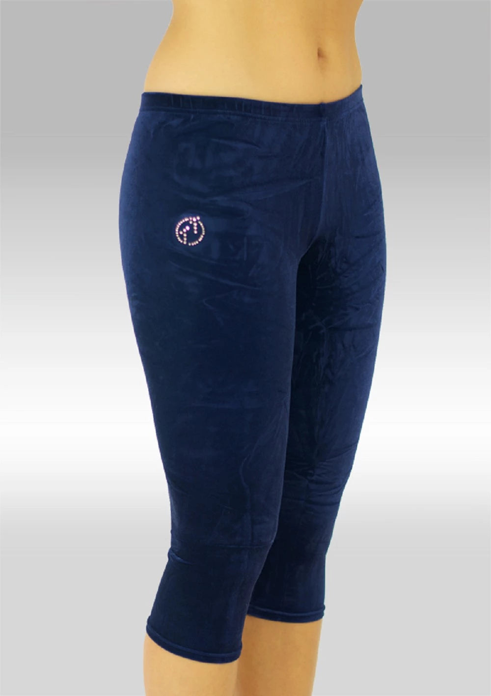 TT Gymnastics Hosen Legging 3/4 lang Samt seim blau K754ma