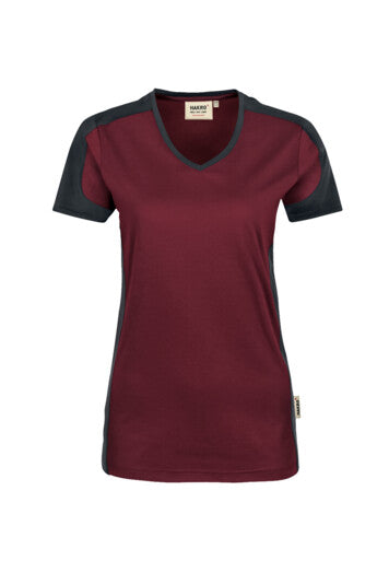 Hakro Damen V-Shirt Contrast No. 190 Mikralinar