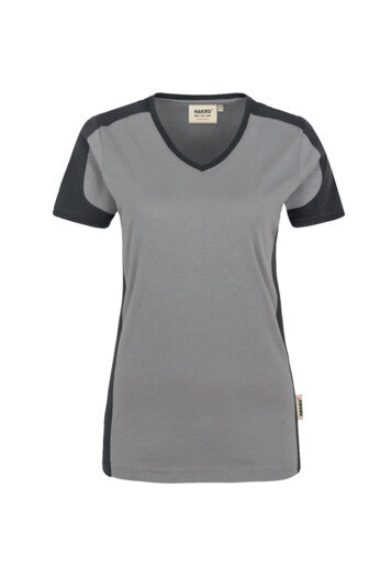 Hakro Damen V-Shirt Contrast No. 190 Mikralinar